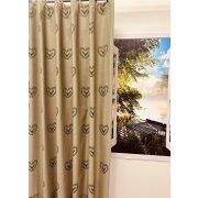 Deko Stoff Gardine Vorhang Landhaus Hirsch gr&uuml;n blickdicht , Meterware