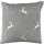 Landhaus Kissenhülle Kissen Bezug springender Hirsch Hauptfarbe grau mit Hirsch hellgrau 40 x 40 cm