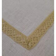 H&auml;kelspitze Spitze Borte Landhaus beige senf ocker H&ouml;he 25 mm, Meterware
