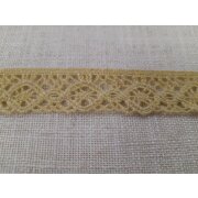 H&auml;kelspitze Spitze Borte Landhaus beige senf ocker H&ouml;he 25 mm, Meterware