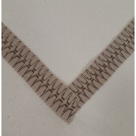 Wolltresse Einfassband Falzborte 35/17 mm hellbraun braun, Meterware