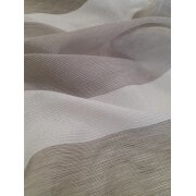 Vorhangstoff Dekostoff Gardine Streifen weiß schlamm teiltransparent, Reststück 4 m