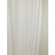 Stores Gardine Stoff Vorhang Streifen wei&szlig;  silber transparent, Meterware 