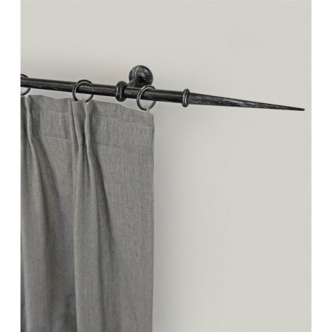 Gardinenstange Vorhangstange Esperanca Spitze 16 mm schwarz silber Ringe, 1lfg