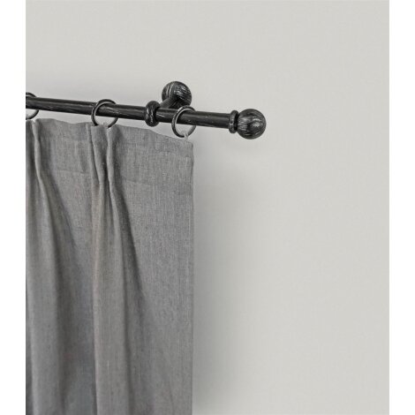 Gardinenstange Vorhangstange Esperanca Kugel 16 mm schwarz silber m. Ringe, 1lfg 240 cm