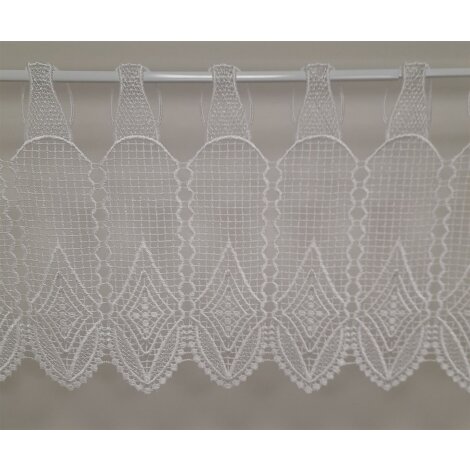 Panneaux Scheibengardine H&auml;keloptik creme H 30 cm, Meterware