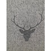 Deko Stoff Gardine Landhaus Vorhang Hirsch grau anthrazit blickdicht, Meterware