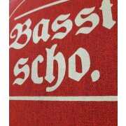 Kissenh&uuml;lle Schriftzug &quot;Basst scho&quot; Kissen Landhaus Filzoptik hochrot 38 x 38 cm