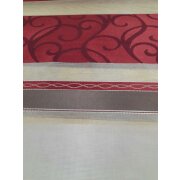 Dekostoff Gardine Vorhang Streifen rot braun beige, Restst&uuml;ck 3 m