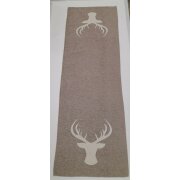 Tischl&auml;ufer Landhaus L&auml;ufer Chenille optik Hirsch beige creme 140 x 45 cm