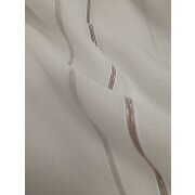 Stores Gardine Stoff Vorhang Streifen wei&szlig; braun transparent, Meterware