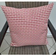 Kissen Kissenhülle Bezug Landhaus Karo mit Herz rot, 40 x 40 cm