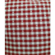 Kissen Kissenhülle Bezug Landhaus Karo mit Herz rot, 40 x 40 cm