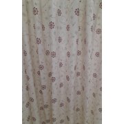 Dekostoff Gardine Landhaus Blumen natur rot beige...