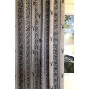 Verdunklungsstoff Dekostoff Landhaus Hirsch grau schwarz,...