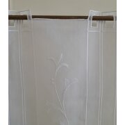 Pannaux Bistro Gardine Scheibengardine Stickerei Blumen wei&szlig; H 45 cm, Meterware