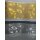 Dekostoff Vorhangstoff Streifen Bl&auml;tter grau anthrazit gelb teiltransparent, Meterware