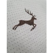 Dekostoff Vorhang Landhaus springende Hirschen braun creme, Reststück 2,7 m