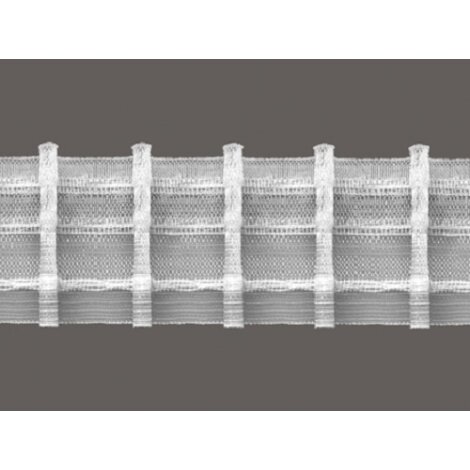 Bleistiftfaltenband f&uuml;r Gardinen 1 Falte 1:3 50 mm volltransparent, Meterware