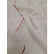 Gardine Store aus Ausstellung Streifen rohwei&szlig; rot transparent, B=2,10 H=2,08 m
