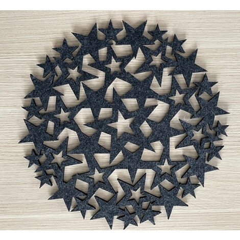 Tischset Platzset Landhaus Filz Cutwork Stern anthrazit 35 cm rund, 1 St&uuml;ck