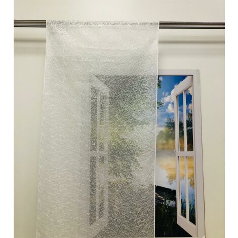 F&auml;chenvorhang Schiebegardine Paneel Gitter wei&szlig; transparent, Restst&uuml;ck 3,0 m