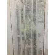 Stores Gardine Stoff Streifen rohweiß braun beige transparent, Reststück 1,2  m