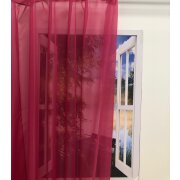 Deko Stoff Gardine Vorhang Voile pink einfarbig uni, transparent, Meterware