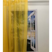 Dekostoff Gardine Vorhang uni einfarbig gelb transparent,...