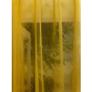 Dekostoff Gardine Vorhang uni einfarbig gelb transparent,...