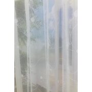 Pannaux Bistro Gardine Scheibengardine Stickerei Kreise weiß H 90 cm, Reststück 2,3 m