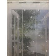 Pannaux Bistro Gardine Scheibengardine Stickerei Kreise weiß H 90 cm, Reststück 2,3 m