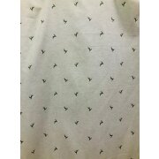 Landhaus Gardine Vorhang Dekoschal springender Hirsch grün natur, fertig genäht