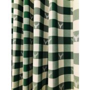 Landhaus Gardine Vorhang Dekoschal Karo mit Hirsch...