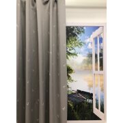 Landhaus Gardine Vorhang Dekoschal springender Hirsch...