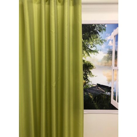 Dekostoff Gardine Vorhang Batida uni einfarbig grün blickdicht, Reststück 2,5 m