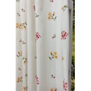 Landhaus Dekostoff Vorhang Blumen creme gelb rot grün blickdicht, Reststück 3,4 m