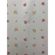 Landhaus Dekostoff Vorhang Blumen creme gelb rot grün blickdicht, Reststück 3,4 m