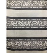 Dekostoff Gardine Vorhang Streifen weiß grau anthrazit teiltransparent, Reststück 1,6 m