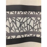 Dekostoff Gardine Vorhang Streifen weiß grau anthrazit teiltransparent, Reststück 1,6 m