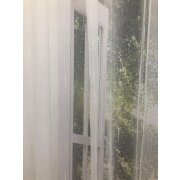 Stores Käseleinen-Optik Gardinenstoff Streifen natur transparent, Reststück 4 m