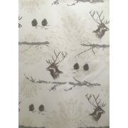 Landhaus Dekostoff Vorhang Hirsch Zapfen beige braun...