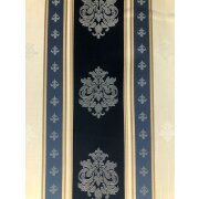Dekostoff Gardine Vorhang Streifen Ornamente beige blau...