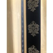 Dekostoff Gardine Vorhang Streifen Ornamente beige blau blickdicht, Meterware