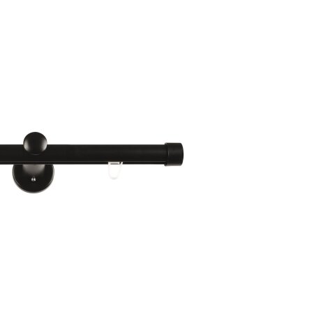 Gardinenstange Vorhangstange Innenlauf Carrera 19 mm schwarz Kappe einläufig 160 cm