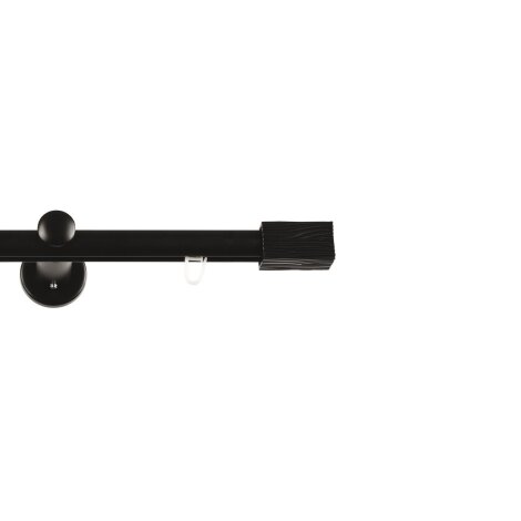 Gardinenstange Vorhangstange Innenlauf Carrera 19 mm schwarz Structur einläufig 120 cm