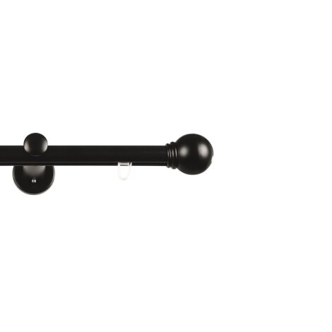 Gardinenstange Vorhangstange Innenlauf Carrera 19 mm schwarz Kugel einläufig 160 cm