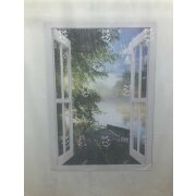 Gardinenstoff Blumenfenster Stores Bord&uuml;renstores wei&szlig; transparent, Meterware