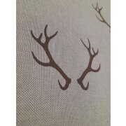 Landhaus Gardine Vorhang Dekoschal Hirsch Geweih beige...