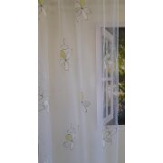 Stores Gardinenstoff Ausbrenner Blume weiß...
